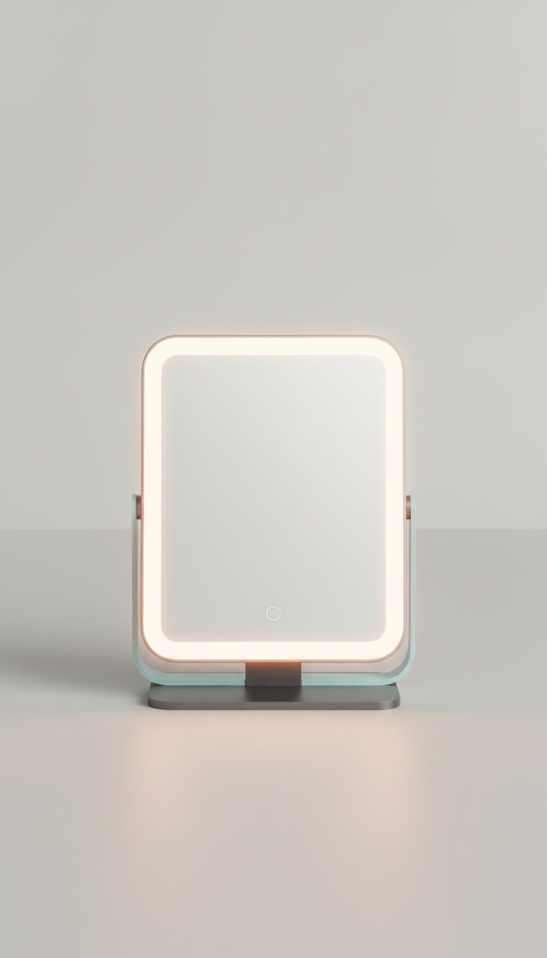 LED vanity makeup mirror with adjustable brightness