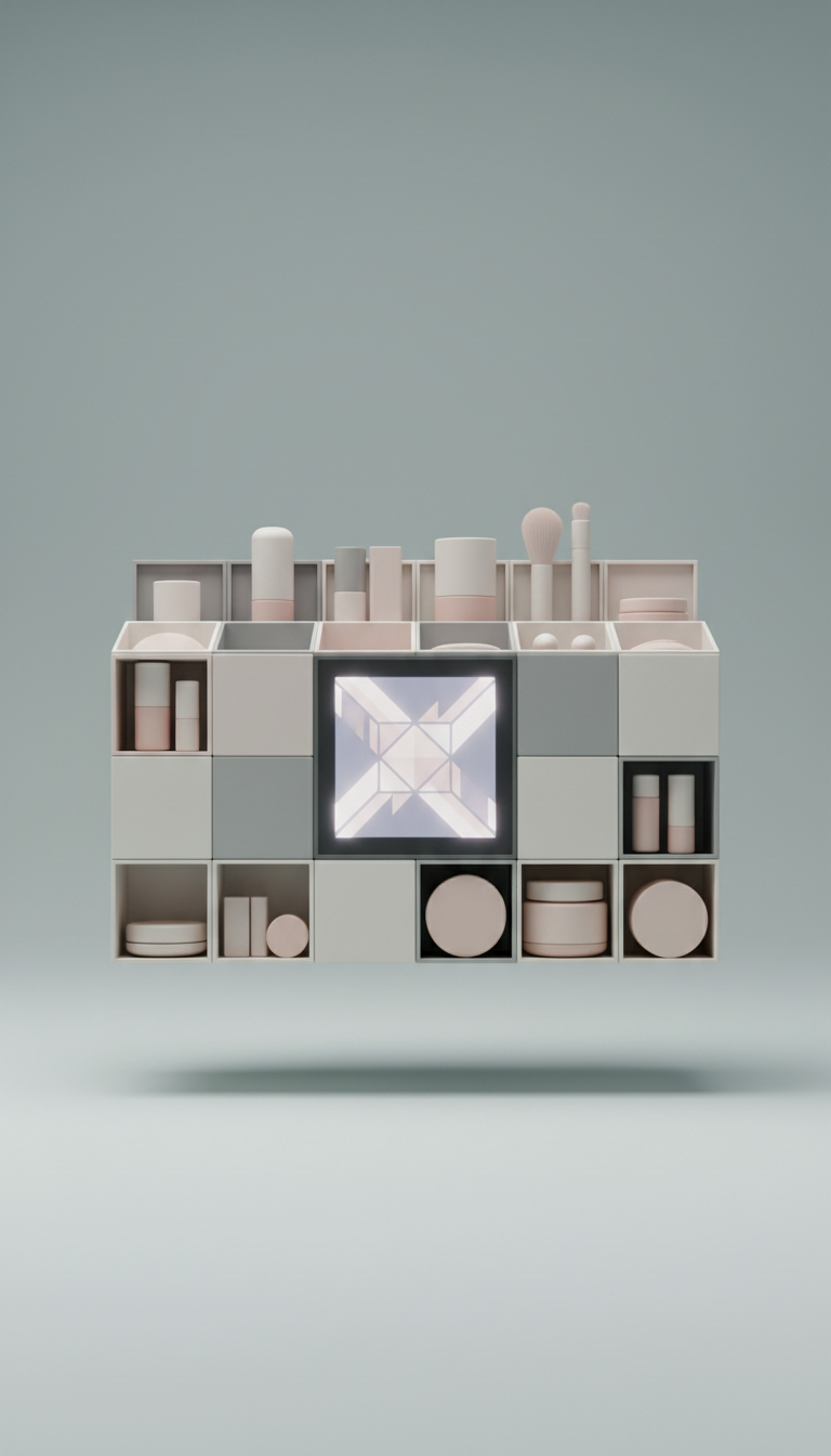 Modular Makeup Organizer with Digital Display
